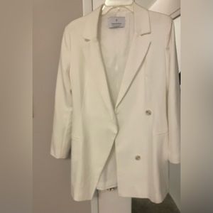 Jacket STRADIVARIUS New no tag Blazer size M White Elegant Gorgeous Bought Mala…